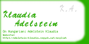 klaudia adelstein business card